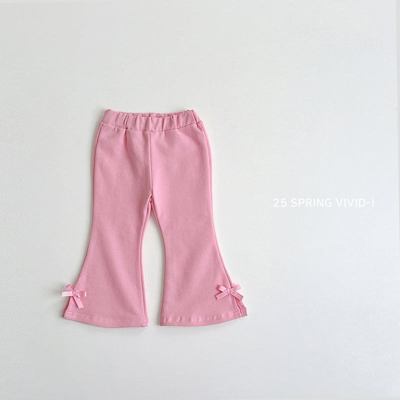 Vivid I - Korean Children Fashion - #minifashionista - Ribbon Point Bootcut Pants - 3