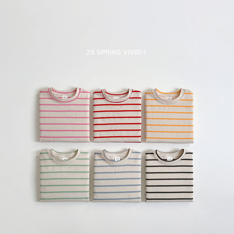 Vivid I - Korean Children Fashion - #minifashionista - Stripe Daily Tee