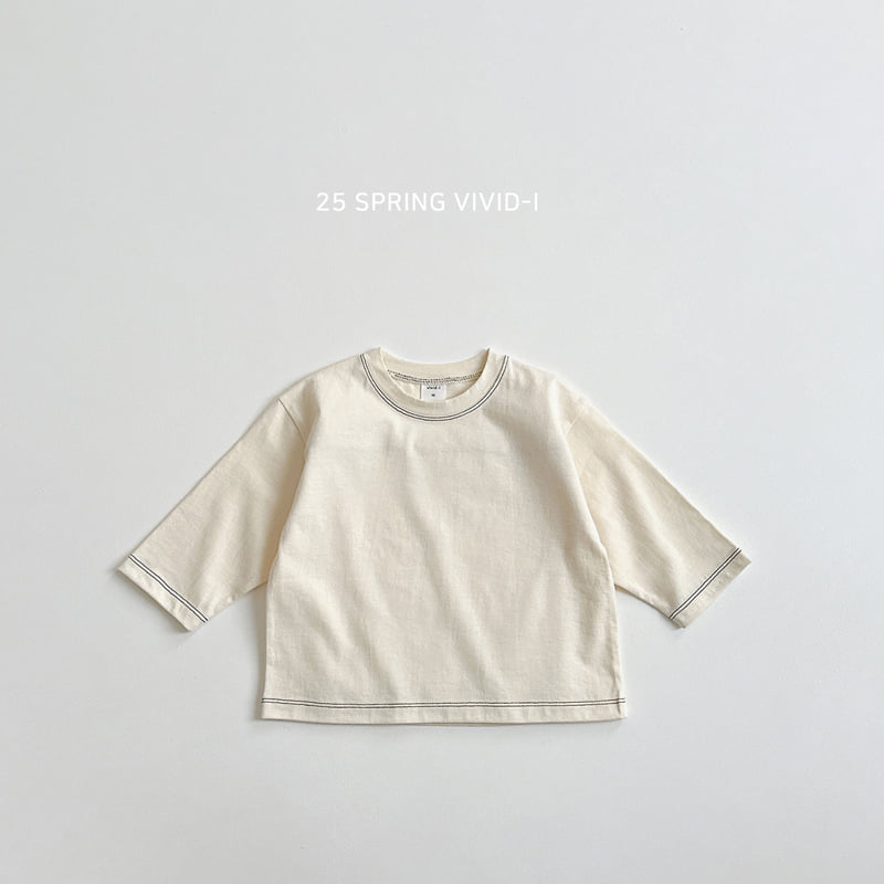 Vivid I - Korean Children Fashion - #minifashionista - Stitch Line Single Tee - 6