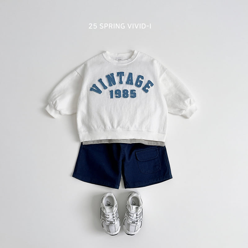 Vivid I - Korean Children Fashion - #minifashionista - Vintage Blue Embroidery Sweatshirts - 12