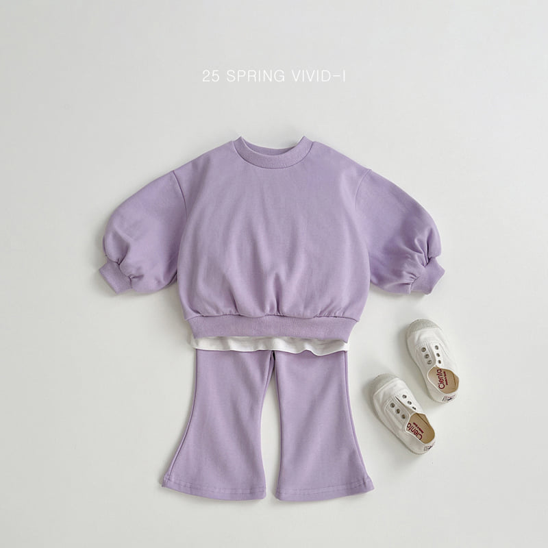 Vivid I - Korean Children Fashion - #minifashionista - Color Bootcut Top Bottom Set - 8