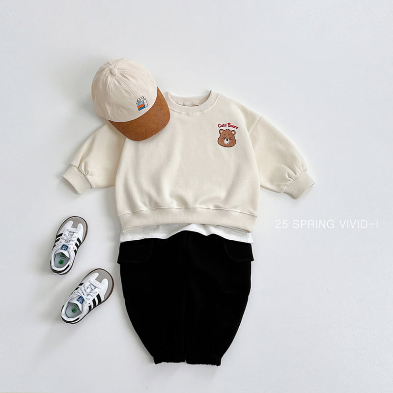 Vivid I - Korean Children Fashion - #minifashionista - Cute Bear Top Bottom Set - 11