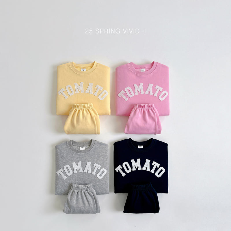 Vivid I - Korean Children Fashion - #minifashionista - Tomato Embroidery Top Bottom Set