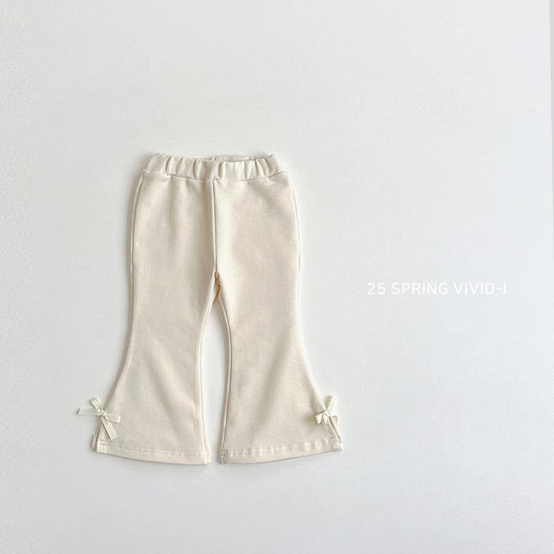 Vivid I - Korean Children Fashion - #minifashionista - Ribbon Point Bootcut Pants - 4