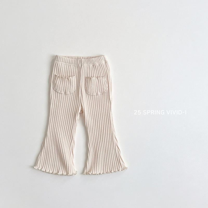 Vivid I - Korean Children Fashion - #minifashionista - Pocket Ribbed Bootcut Pants - 4