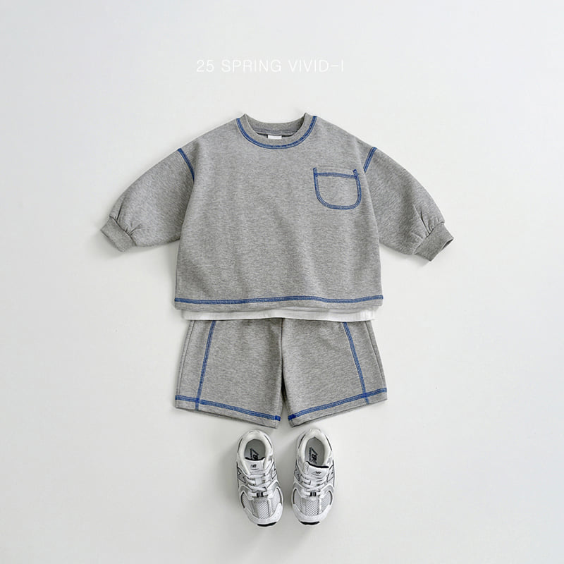 Vivid I - Korean Children Fashion - #prettylittlegirls - Stitch Shorts Top Bottom Set - 8