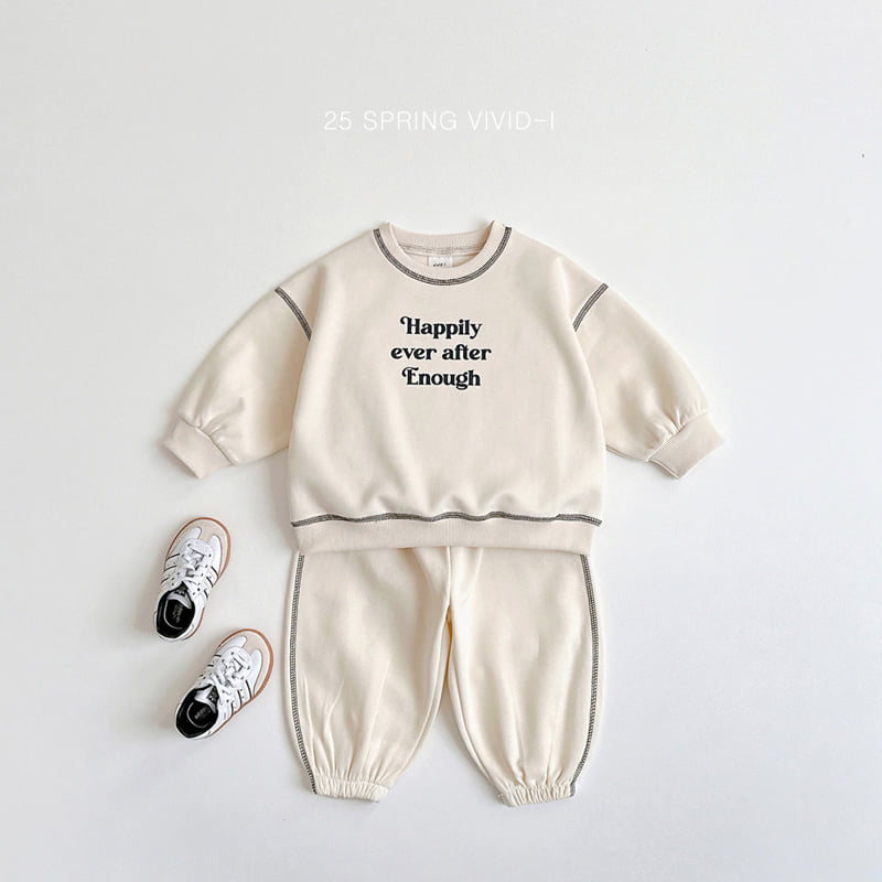 Vivid I - Korean Children Fashion - #minifashionista - Stitch Top Bottom Set - 4