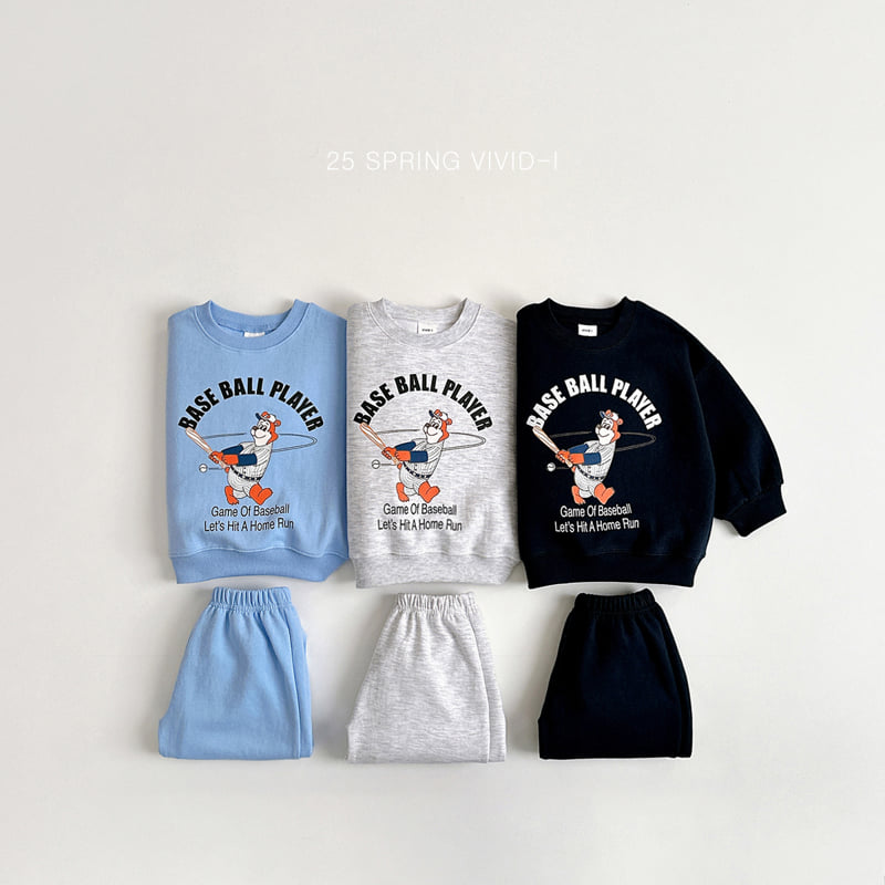 Vivid I - Korean Children Fashion - #prettylittlegirls - Baseball Bear Top Bottom Set - 3