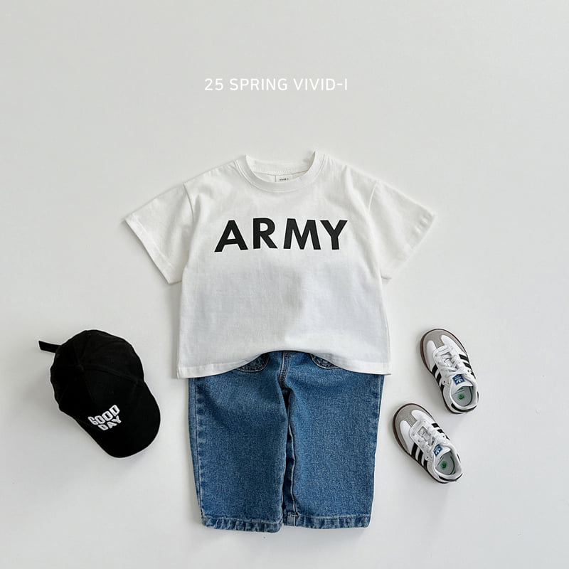 Vivid I - Korean Children Fashion - #prettylittlegirls - Army Short Sleeve Tee - 10
