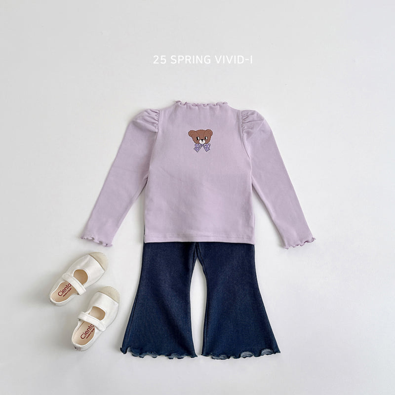Vivid I - Korean Children Fashion - #stylishchildhood - Ribbon Bear Shoulder Tee - 8