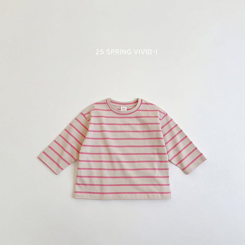 Vivid I - Korean Children Fashion - #stylishchildhood - Stripe Daily Tee - 5