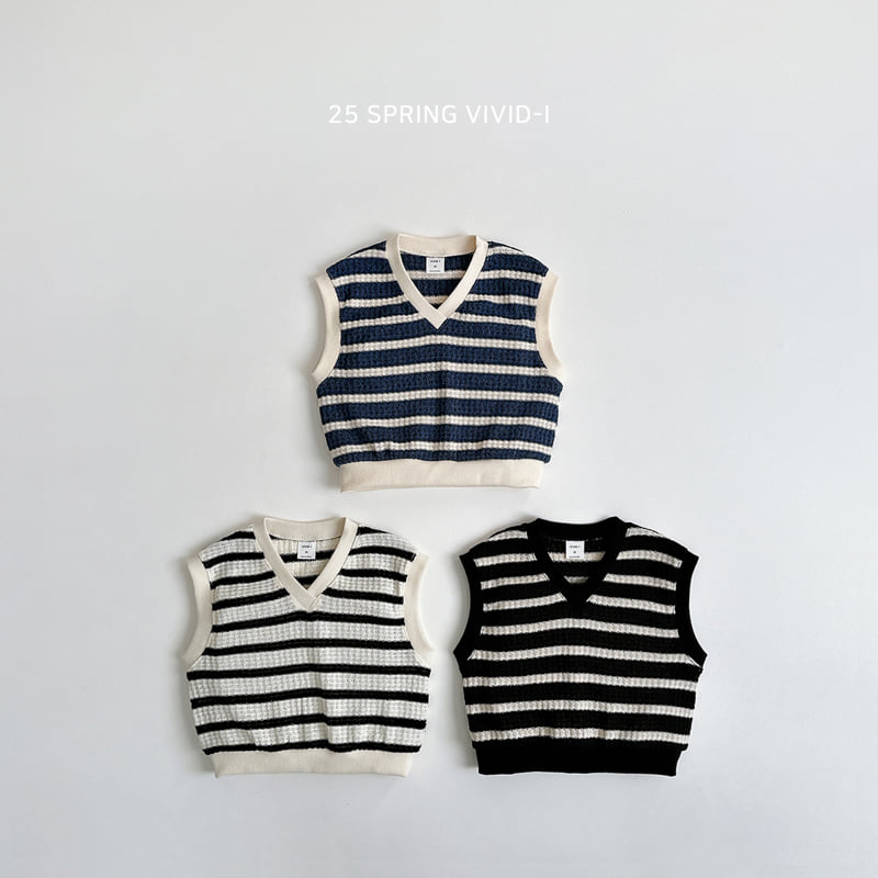 Vivid I - Korean Children Fashion - #stylishchildhood - Knit Stripe Vest - 3