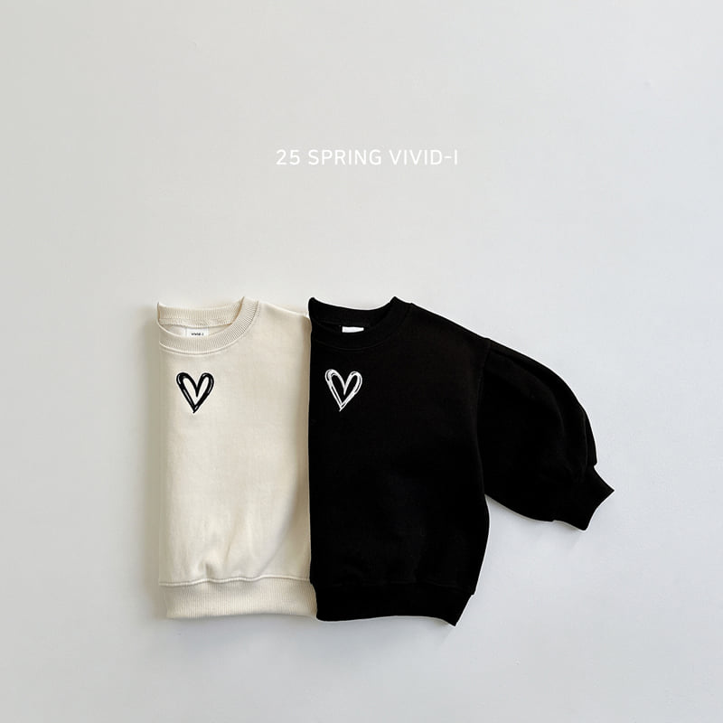 Vivid I - Korean Children Fashion - #toddlerclothing - Heart Embroidered Puff Sweatshirts - 4