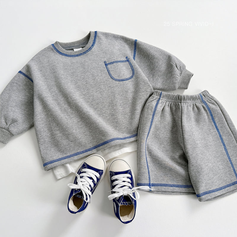 Vivid I - Korean Children Fashion - #todddlerfashion - Stitch Shorts Top Bottom Set - 9