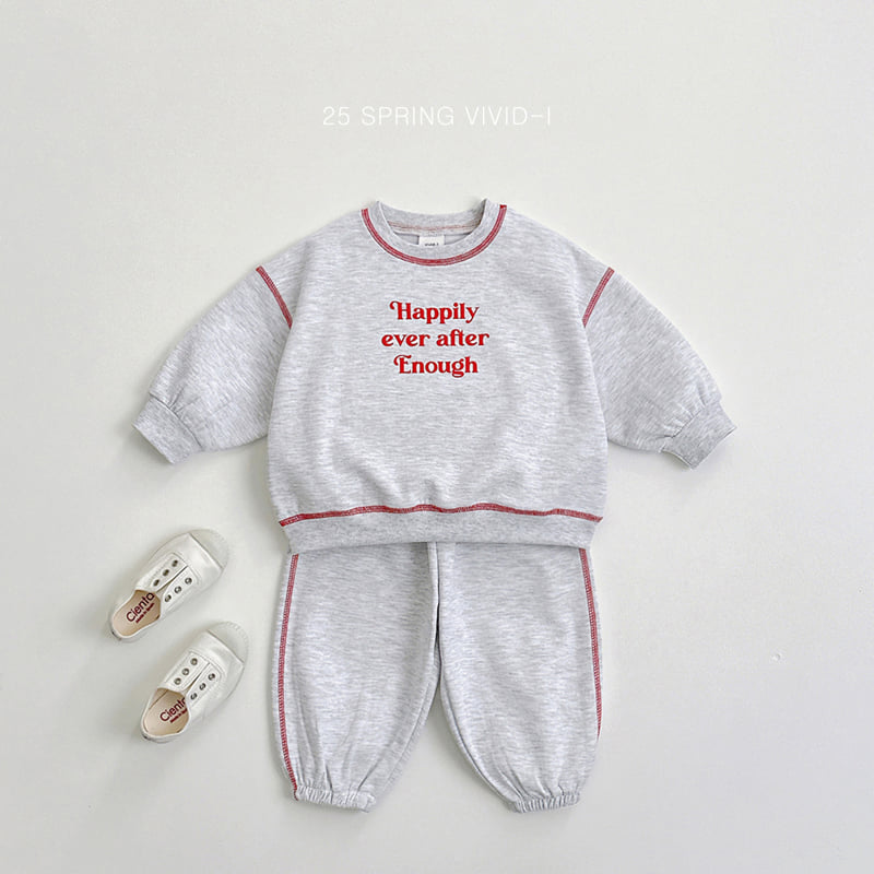 Vivid I - Korean Children Fashion - #todddlerfashion - Stitch Top Bottom Set - 5