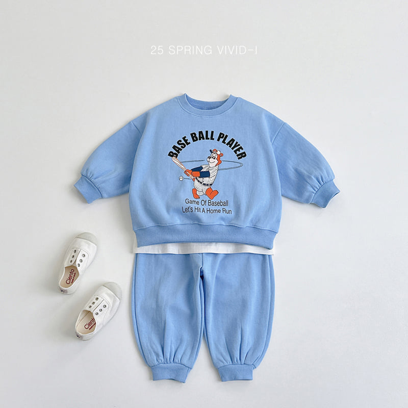 Vivid I - Korean Children Fashion - #prettylittlegirls - Baseball Bear Top Bottom Set - 4
