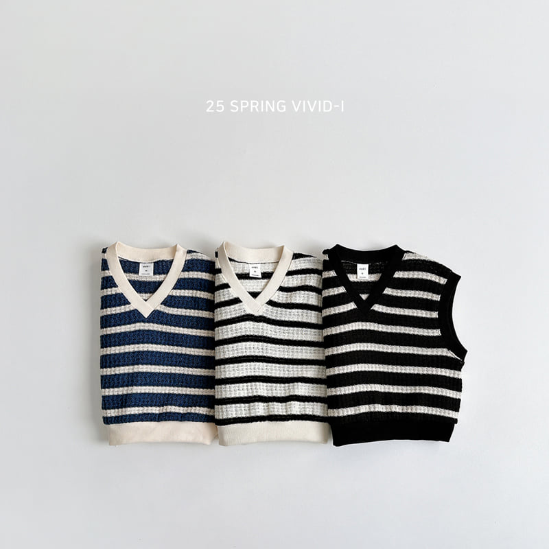 Vivid I - Korean Children Fashion - #todddlerfashion - Knit Stripe Vest
