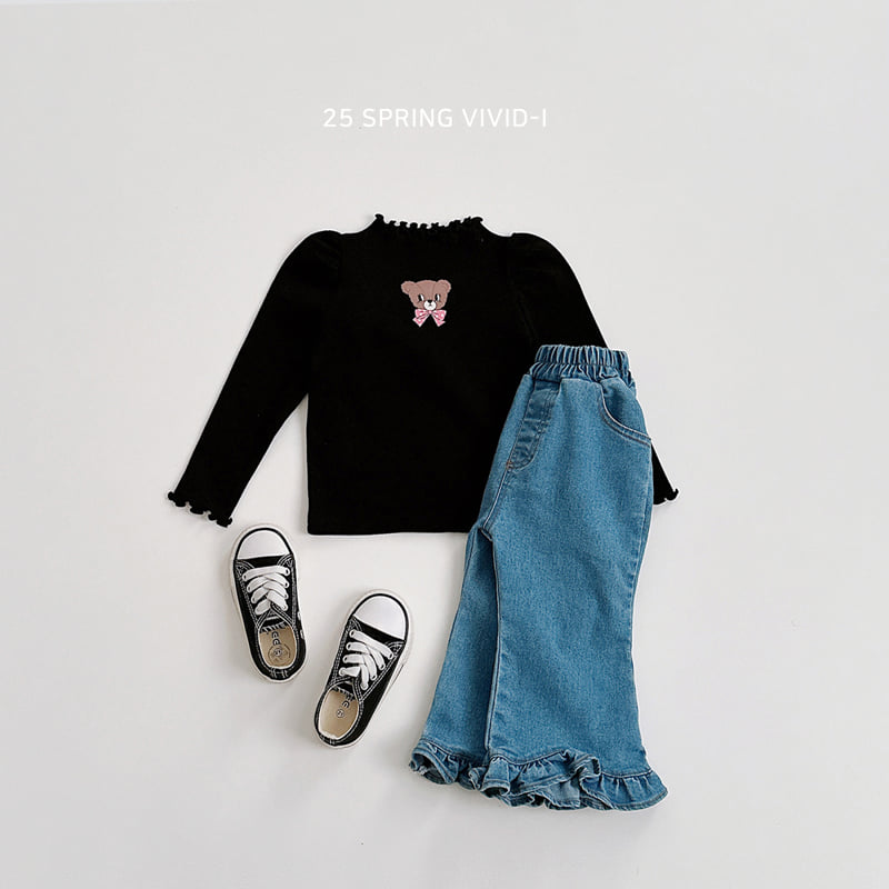 Vivid I - Korean Children Fashion - #toddlerclothing - Frill Bootcut Jeans - 8