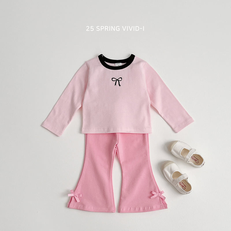 Vivid I - Korean Children Fashion - #toddlerclothing - Ribbon Point Bootcut Pants - 6