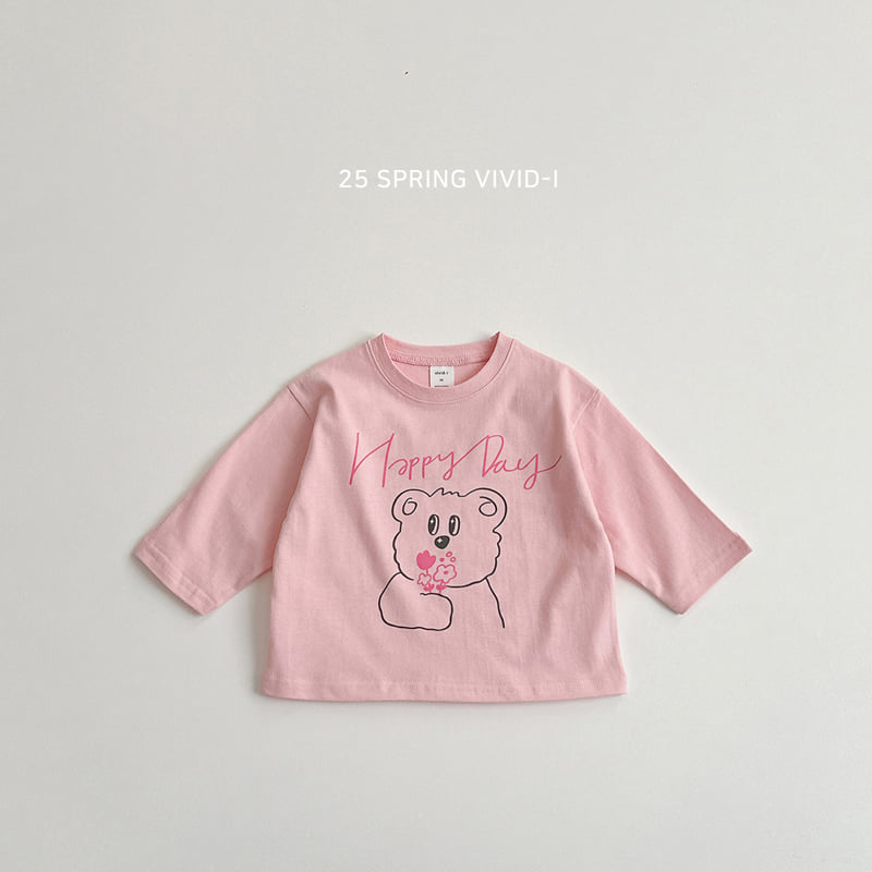 Vivid I - Korean Children Fashion - #toddlerclothing - Flower Bear Single Tee - 6