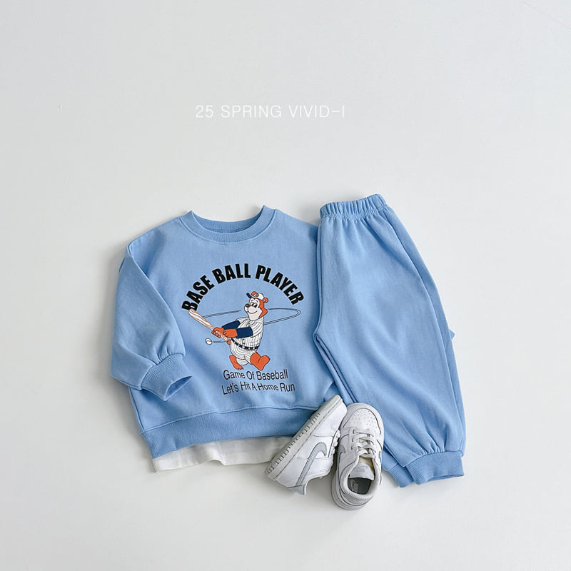 Vivid I - Korean Children Fashion - #toddlerclothing - Baseball Bear Top Bottom Set - 5