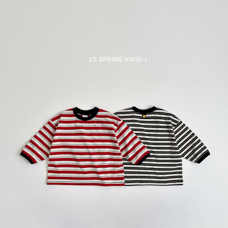 Vivid I - Korean Children Fashion - #toddlerclothing - Smile Stripe Tee