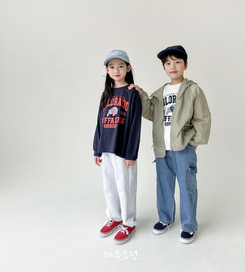 Witty Boy - Korean Children Fashion - #minifashionista - Natural Cargo Denim Pants - 5
