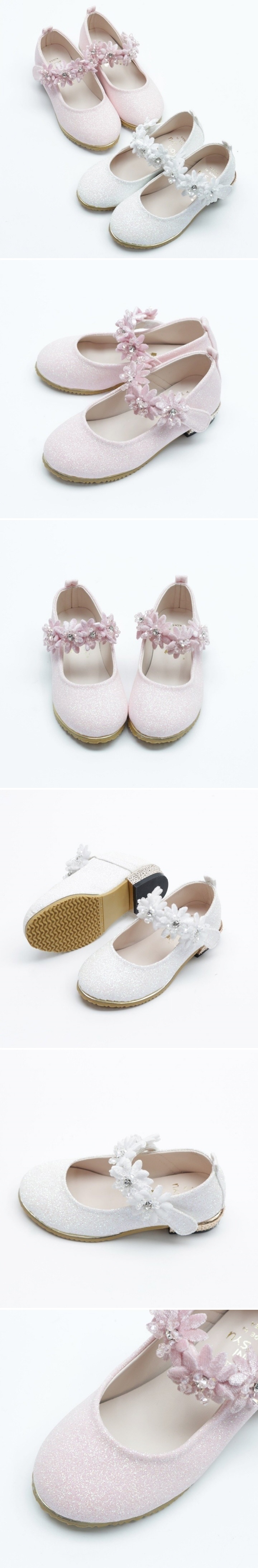 Woori Doori - Korean Children Fashion - #designkidswear - Love Flower Jewel Heel Shoes