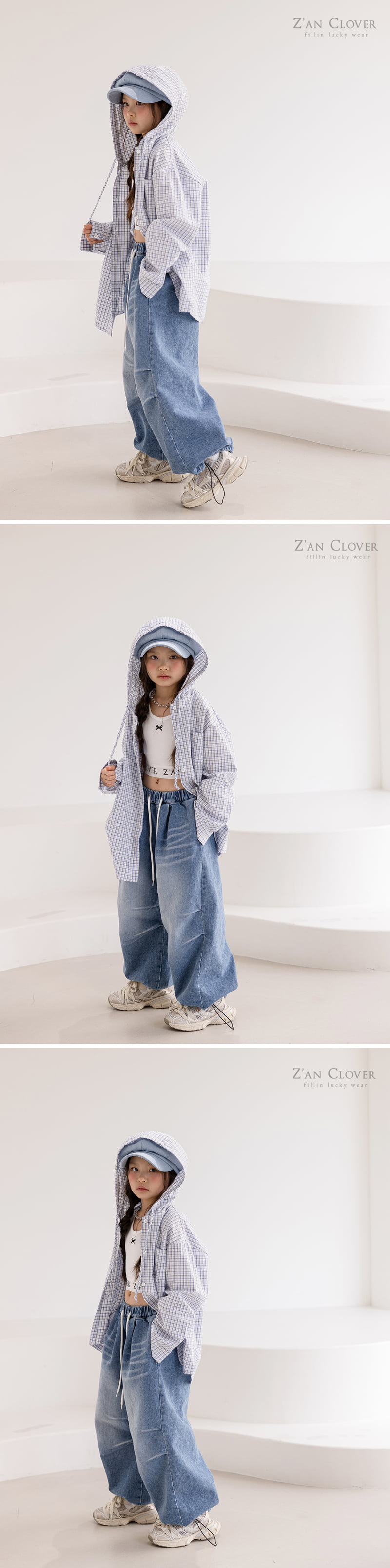 Zan Clover - Korean Children Fashion - #Kfashion4kids - Check Hooded Shirt - 5