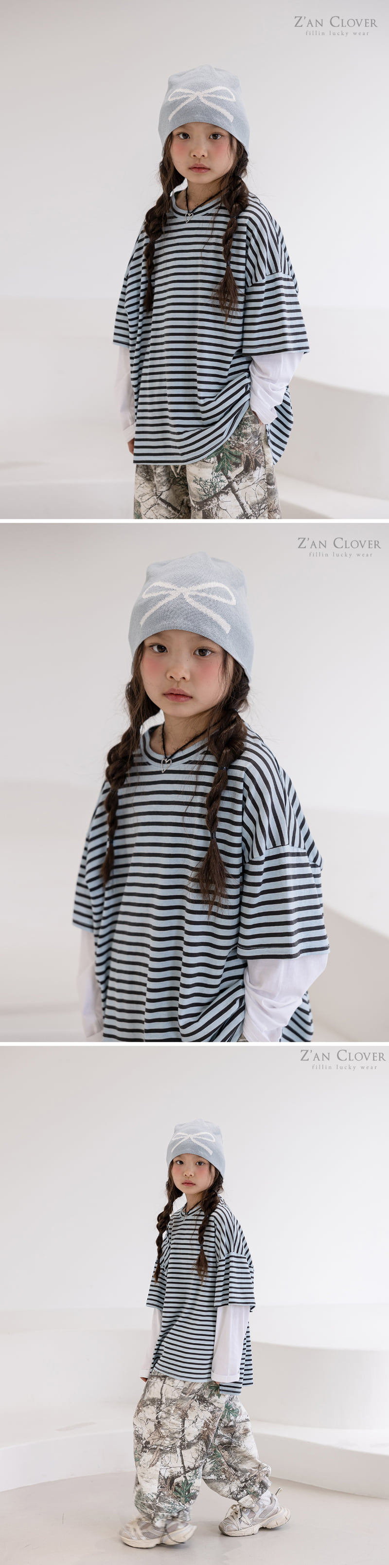 Zan Clover - Korean Children Fashion - #Kfashion4kids - Indigo Layered Tee - 9