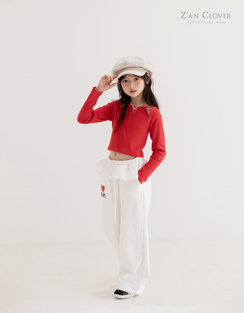 Zan Clover - Korean Children Fashion - #kidzfashiontrend - I Love Frill Training Pants - 4