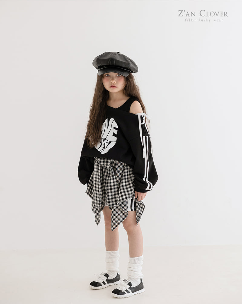 Zan Clover - Korean Children Fashion - #Kfashion4kids - Heart Off Shoulder Sweatshirts - 2