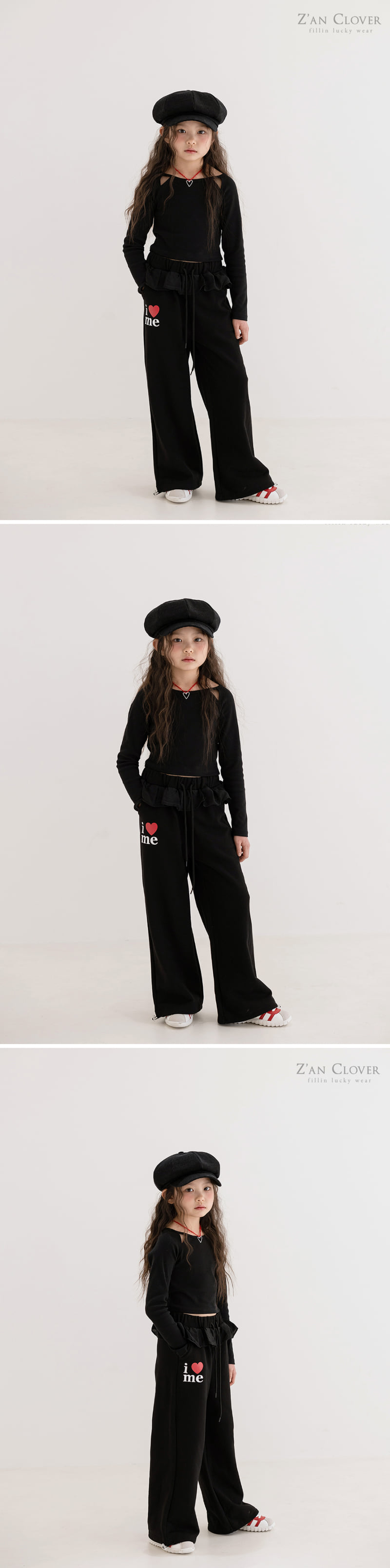 Zan Clover - Korean Children Fashion - #childofig - I Love Frill Training Pants - 10