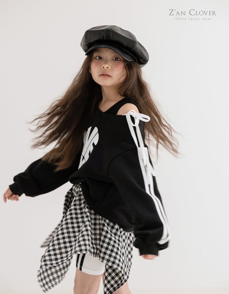Zan Clover - Korean Children Fashion - #childofig - Heart Off Shoulder Sweatshirts - 7