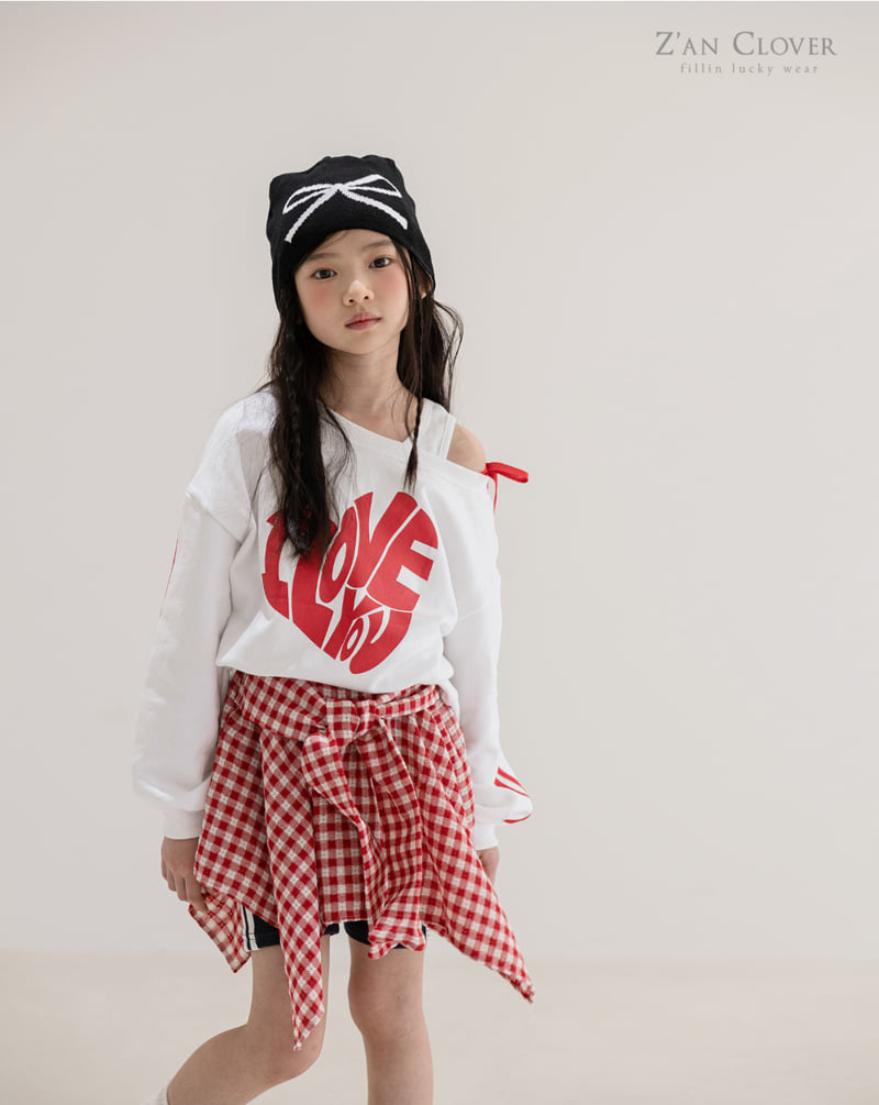 Zan Clover - Korean Children Fashion - #childofig - Heart Off Shoulder Sweatshirts - 8