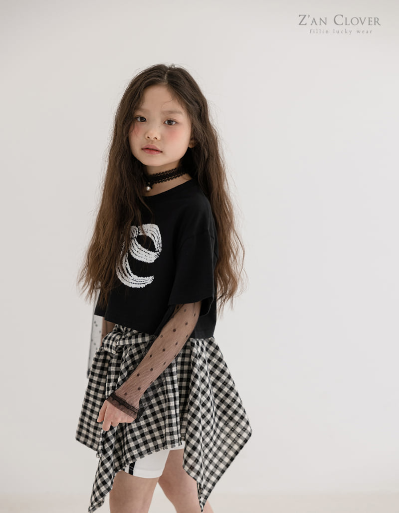 Zan Clover - Korean Children Fashion - #childrensboutique - Mesh Ribbon Short Tee - 5