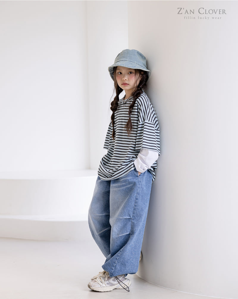 Zan Clover - Korean Children Fashion - #childrensboutique - Indigo Layered Tee - 2