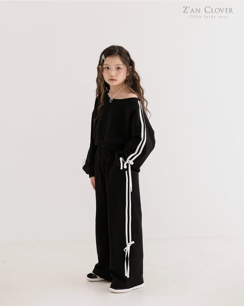 Zan Clover - Korean Children Fashion - #childrensboutique - Off Shoulder Training Setup - 2