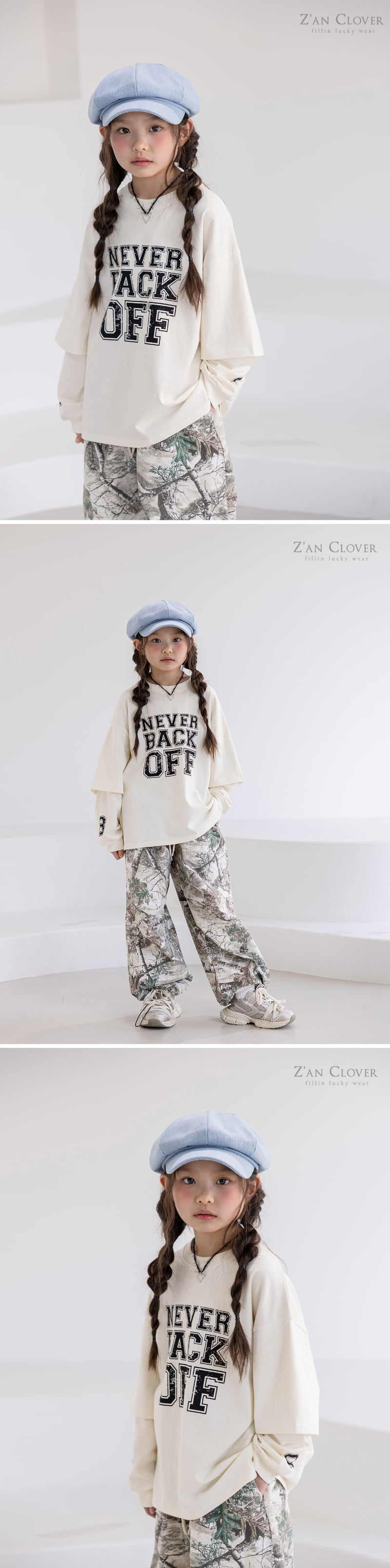 Zan Clover - Korean Children Fashion - #designkidswear - Layered Off Tee - 7