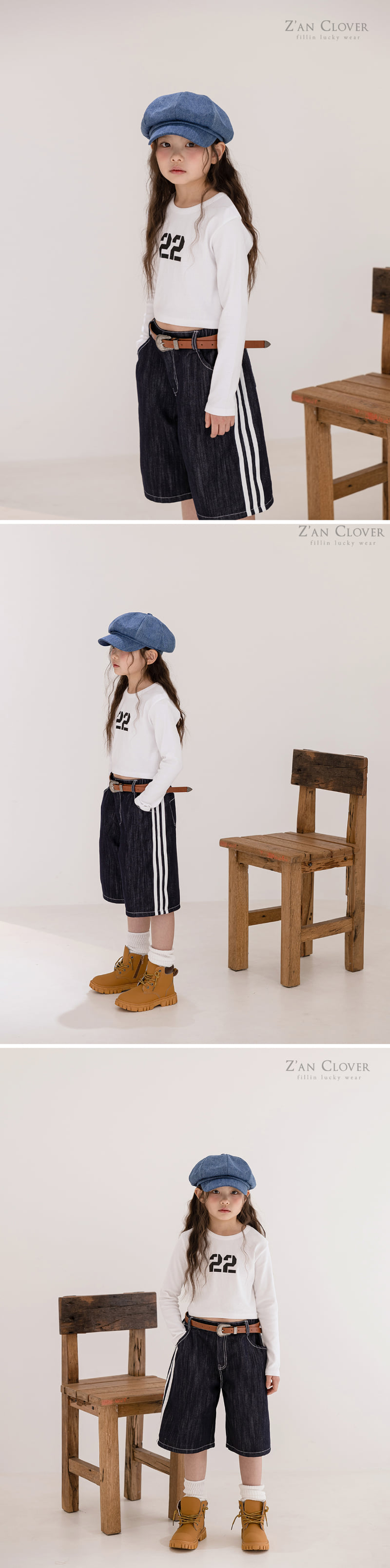 Zan Clover - Korean Children Fashion - #fashionkids - Line Bermuda Pants - 8
