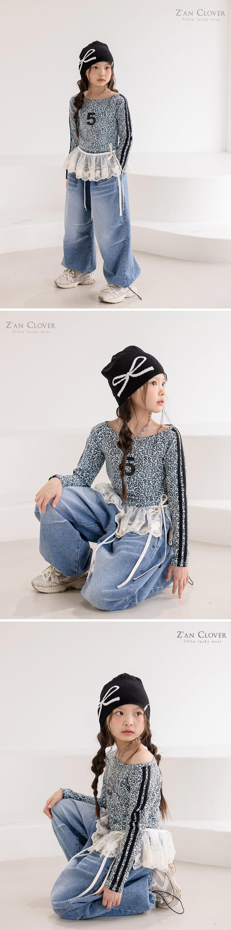 Zan Clover - Korean Children Fashion - #fashionkids - Denim Balloon Pants - 7