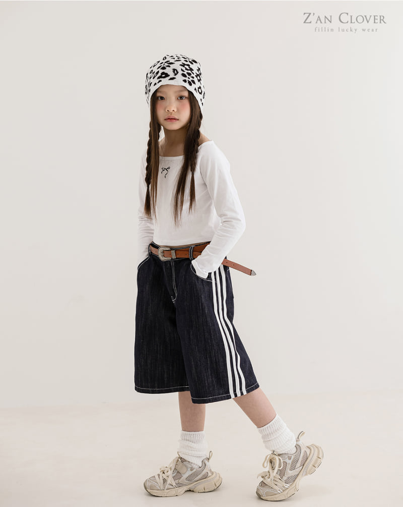 Zan Clover - Korean Children Fashion - #kidsshorts - Line Bermuda Pants - 9