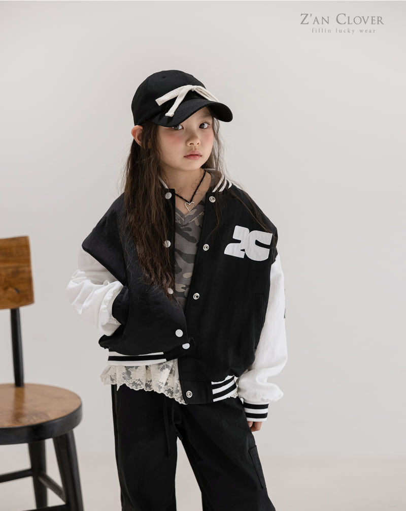 Zan Clover - Korean Children Fashion - #kidsstore - Baseball Varsity - 2