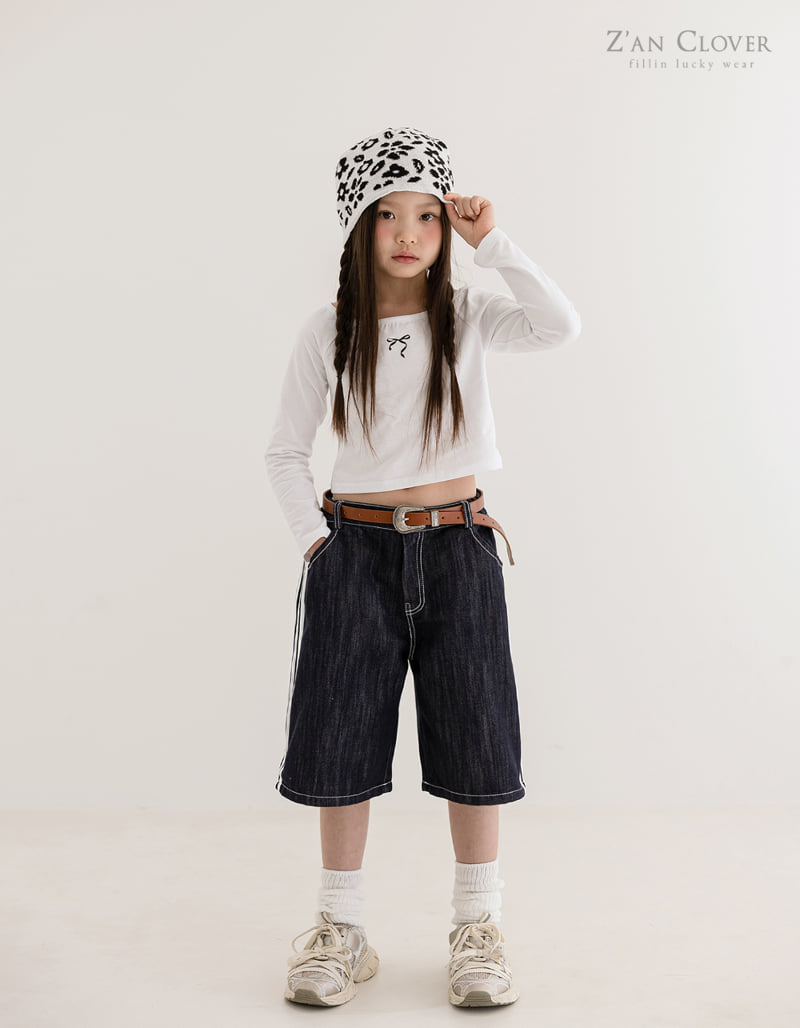 Zan Clover - Korean Children Fashion - #kidsstore - Line Bermuda Pants - 10