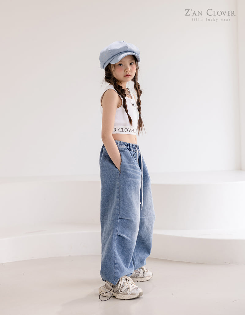 Zan Clover - Korean Children Fashion - #kidsstore - Denim Balloon Pants - 9