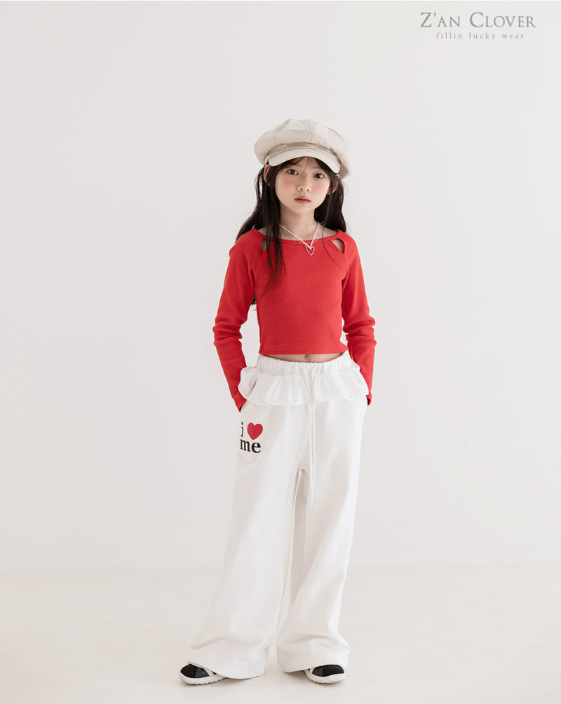 Zan Clover - Korean Children Fashion - #kidsstore - I Love Frill Training Pants - 2