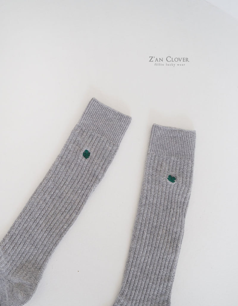 Zan Clover - Korean Children Fashion - #kidsstore - Clover Over Knee Socks - 9