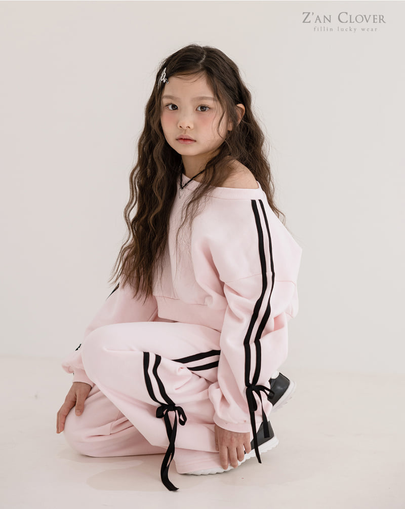Zan Clover - Korean Children Fashion - #kidsstore - Off Shoulder Training Setup - 7