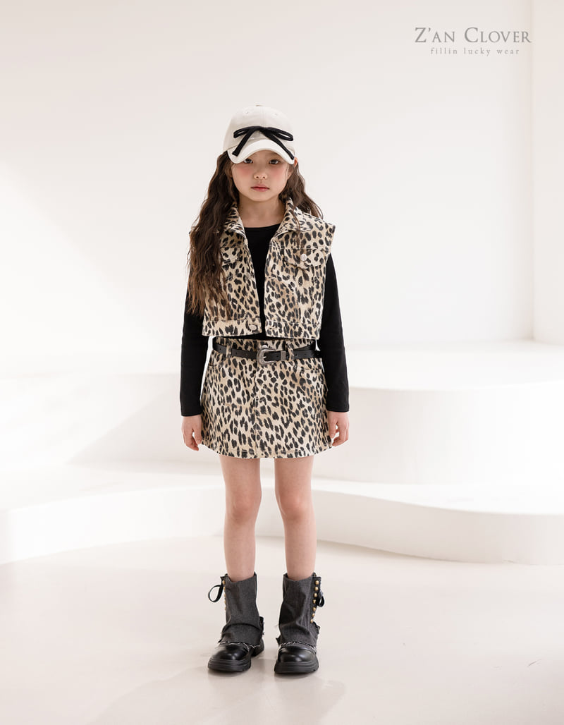 Zan Clover - Korean Children Fashion - #kidzfashiontrend - Crop Leopard Vest - 7