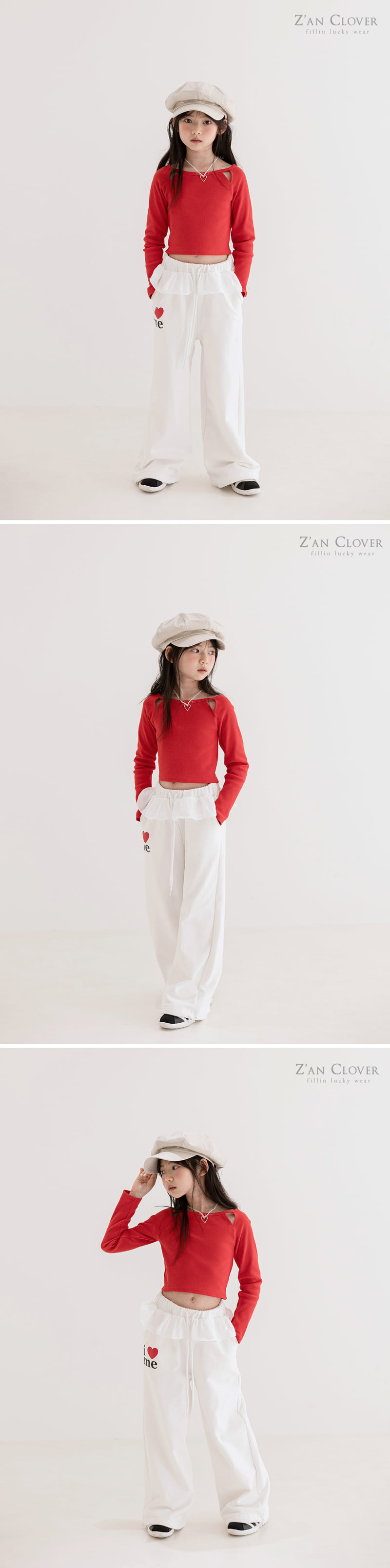 Zan Clover - Korean Children Fashion - #kidzfashiontrend - I Love Frill Training Pants - 3